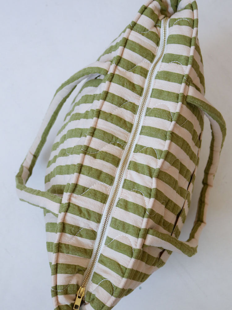 Seersucker Stripe Quilted Bag by Mosey Me
