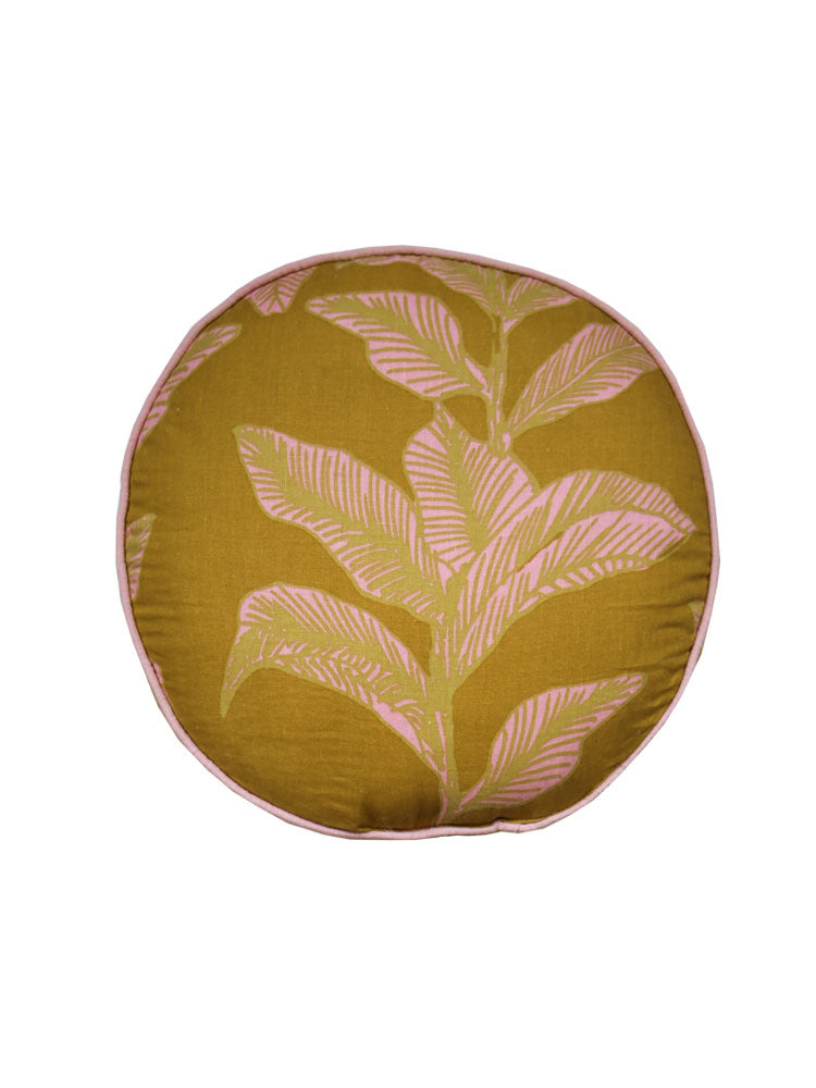 Meridian Gold Round Cushion by Mosey Me