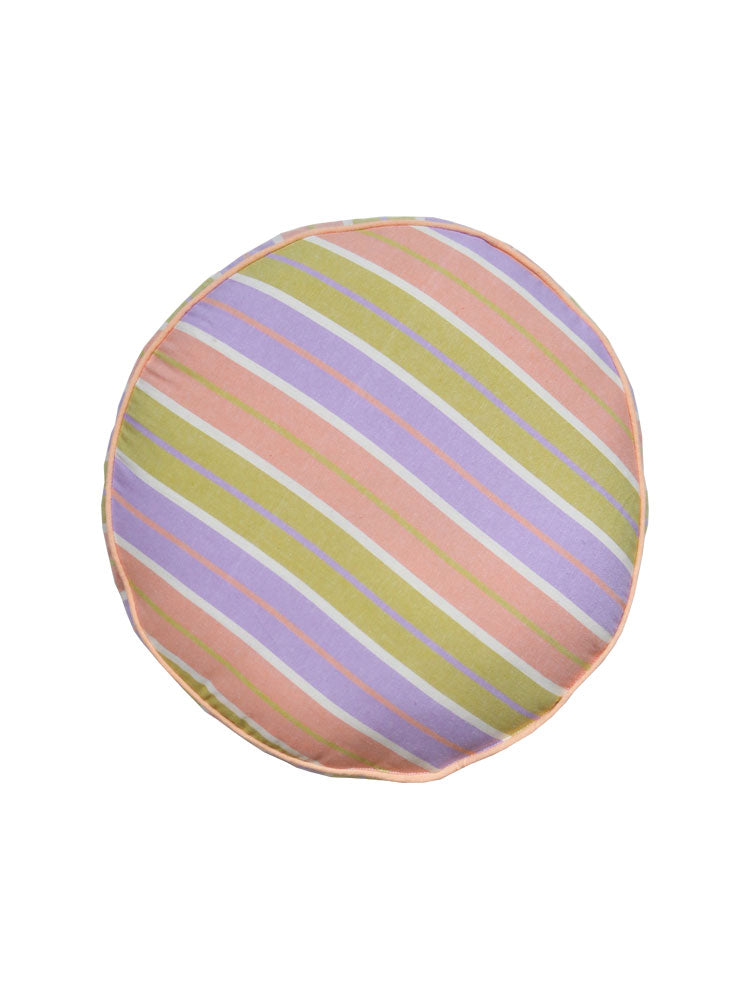 Miami Stripe Round Cushion by Mosey Me