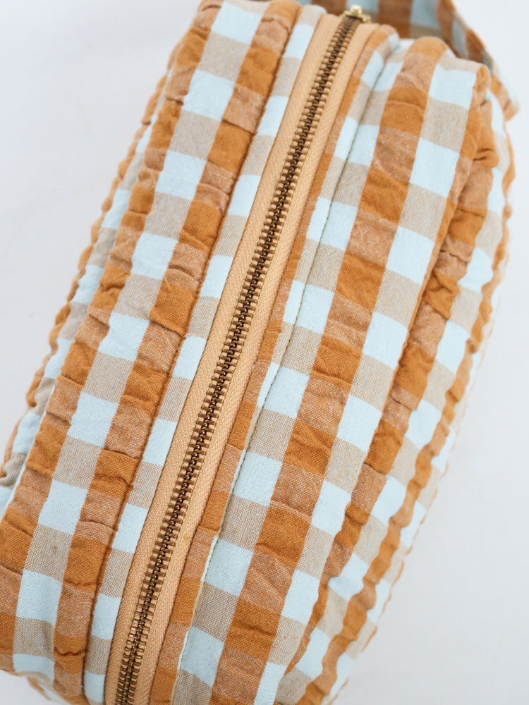 Honey Blue Seersucker Dopp Kit by Mosey Me
