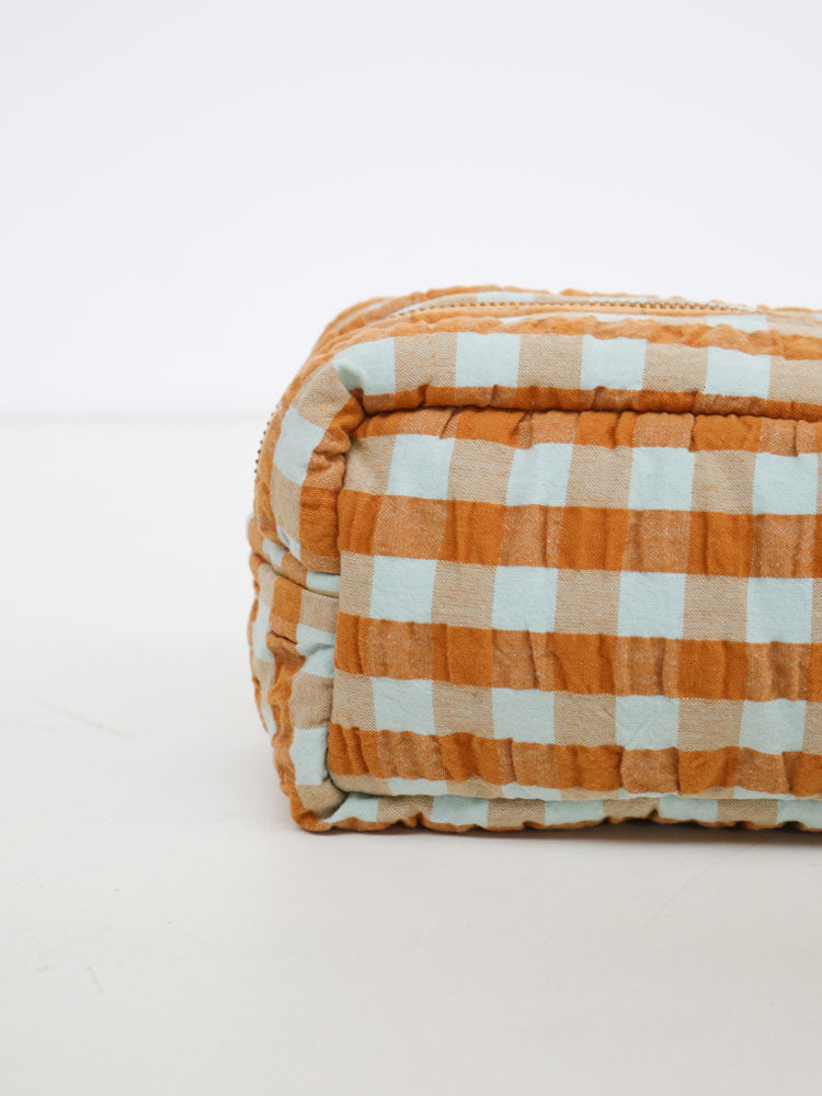 Honey Blue Seersucker Dopp Kit by Mosey Me