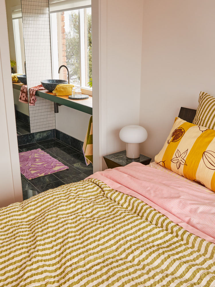 Seersucker Stripe Quilt Cover by Mosey Me