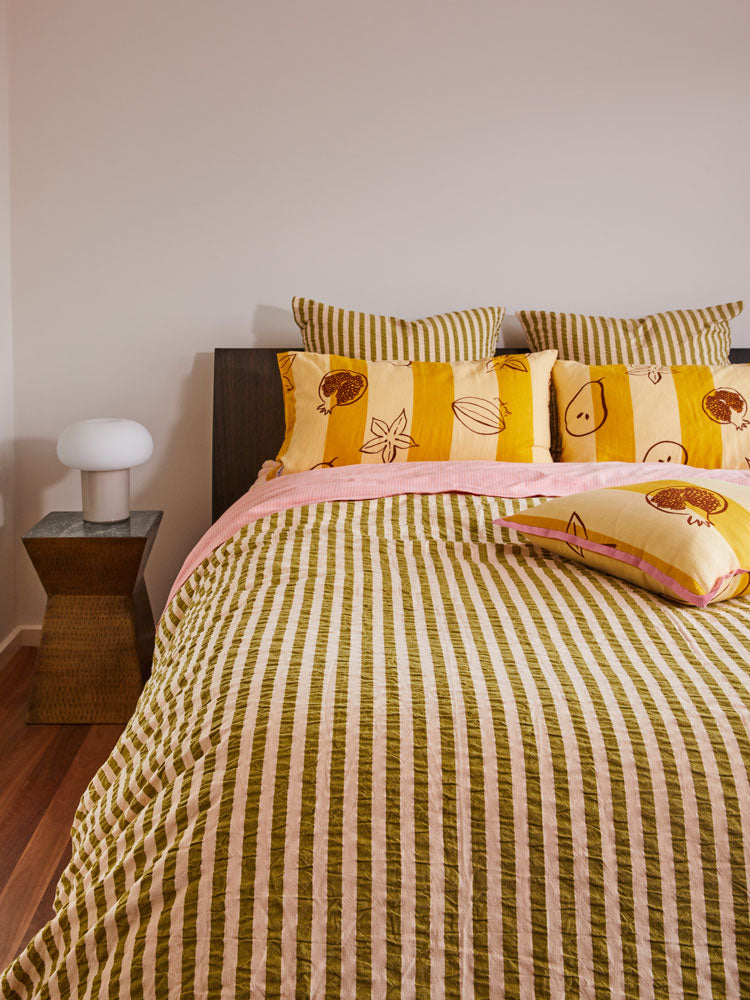 Seersucker Stripe Quilt Cover by Mosey Me
