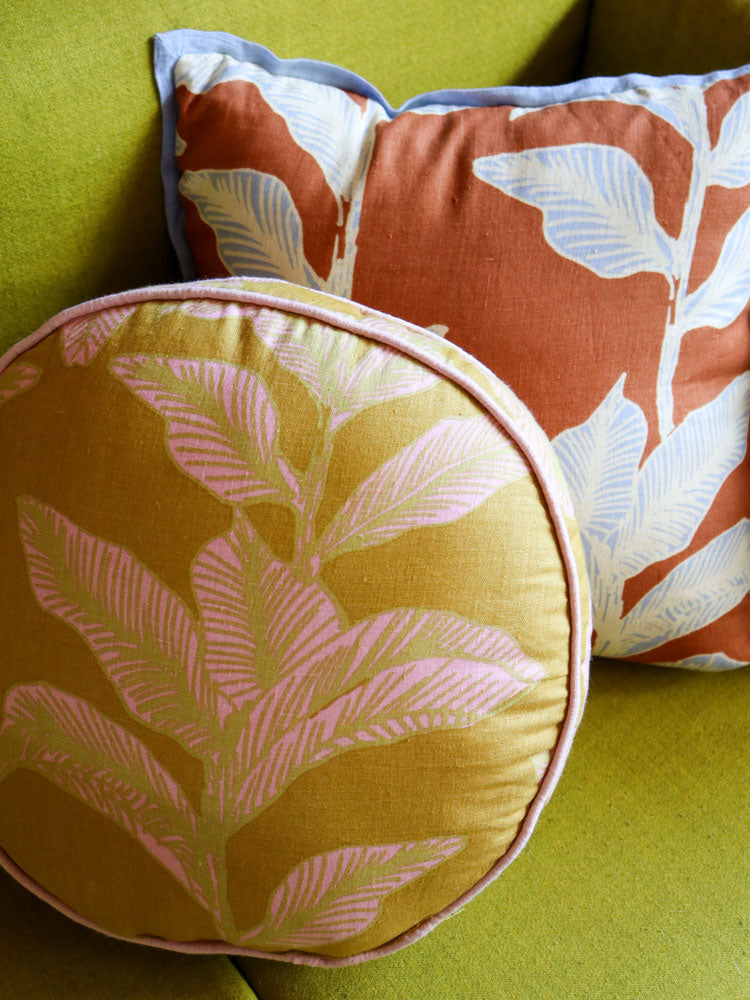 Meridian Gold Round Cushion by Mosey Me