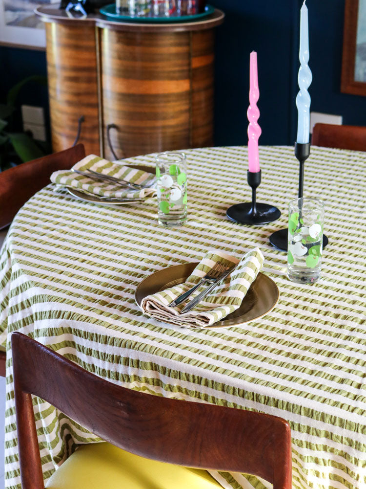 Seersucker Stripe Tablecloth by Mosey Me