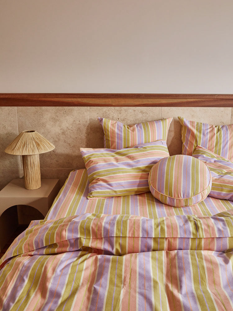 Miami Stripe Round Cushion by Mosey Me