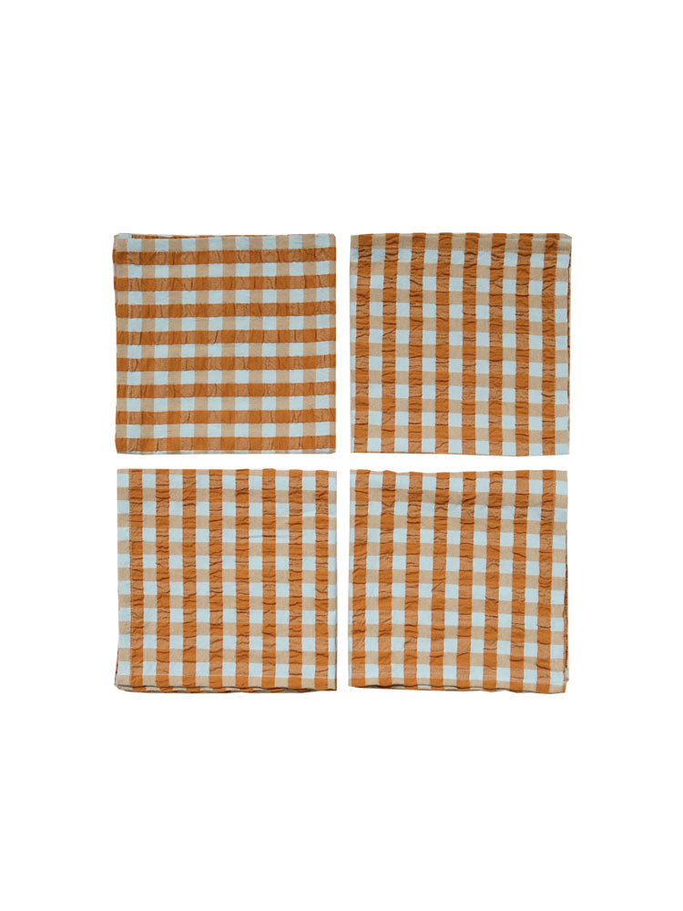 Honey Blue Seersucker Napkin Set by Mosey Me