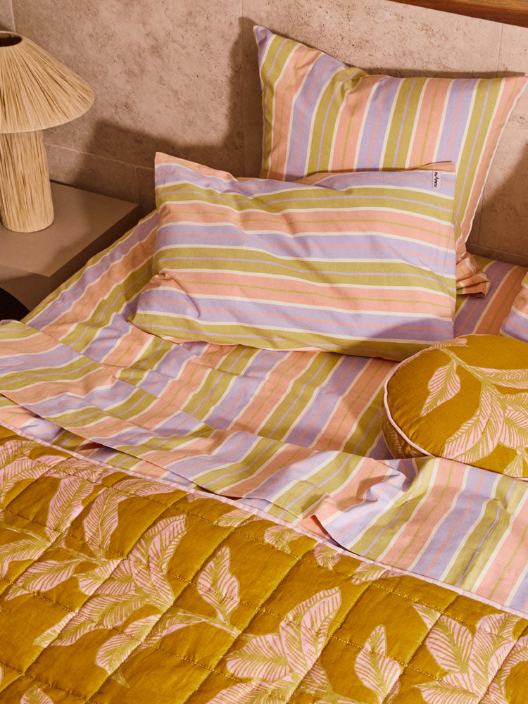 Miami Stripe Standard Pillowcase Set by Mosey Me