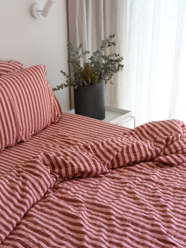 Sundae Seersucker Quilt Cover by Mosey Me