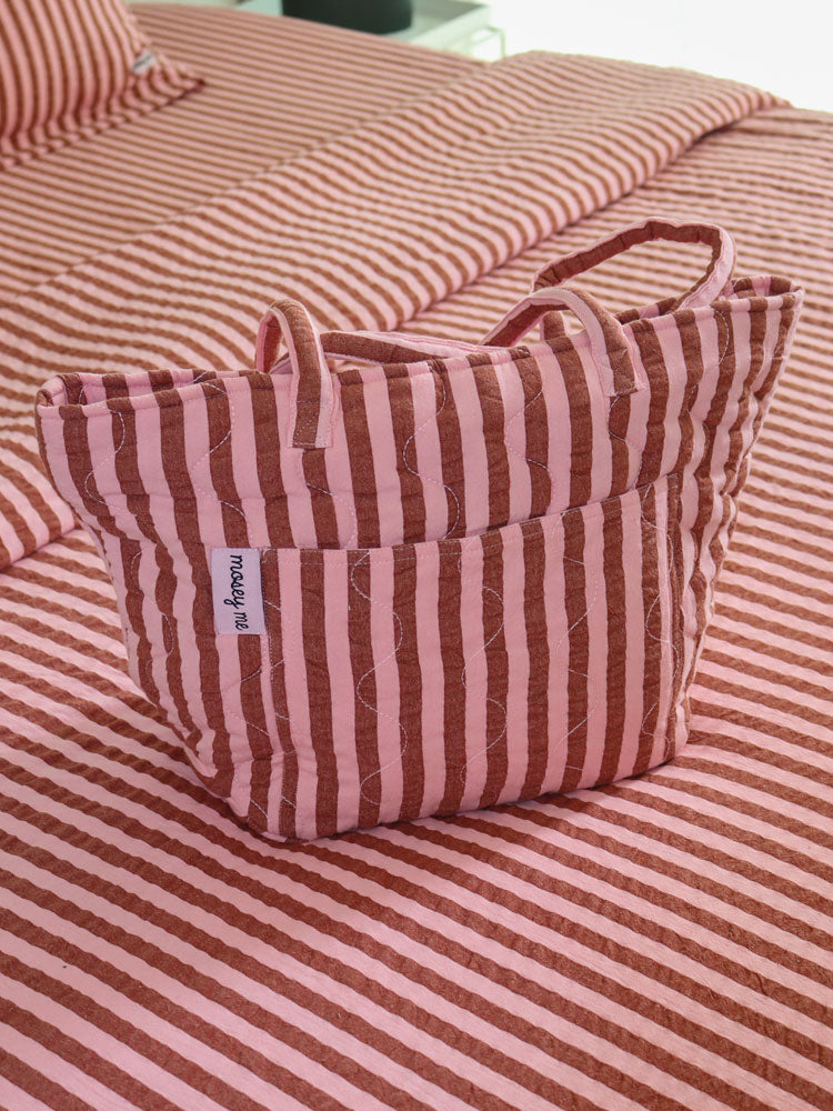 Sundae Seersucker Quilted Bag by Mosey Me