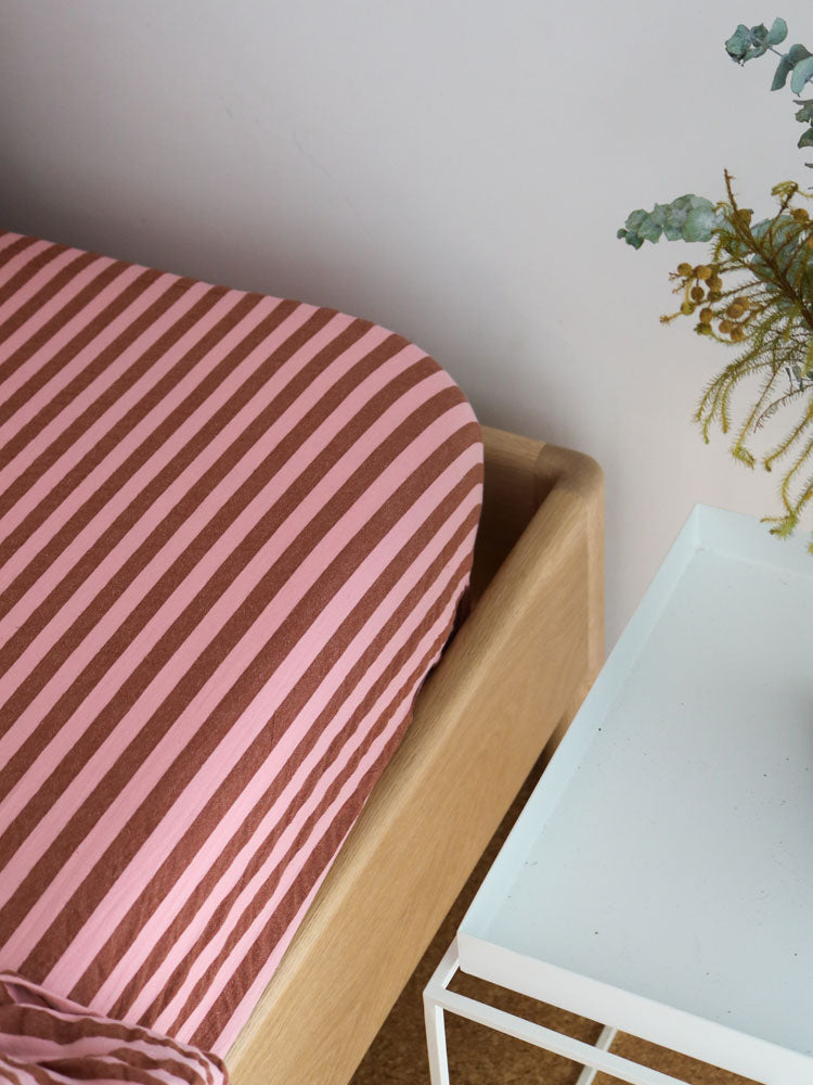 Sundae Seersucker Fitted Sheet by Mosey Me