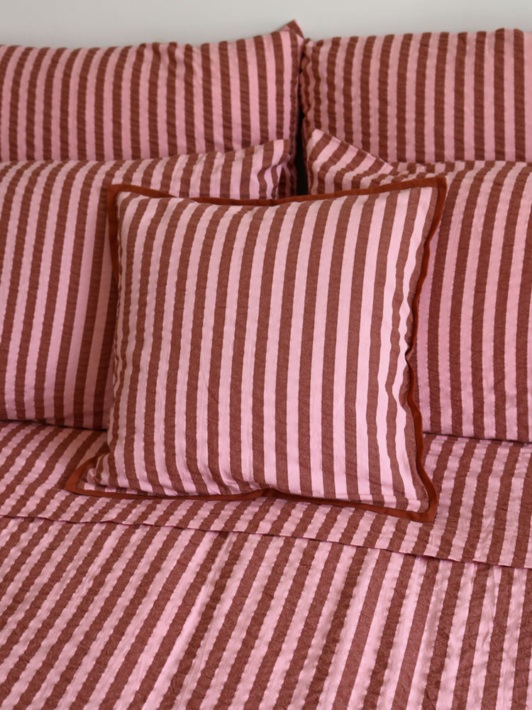 Sundae Seersucker Square Cushion by Mosey Me