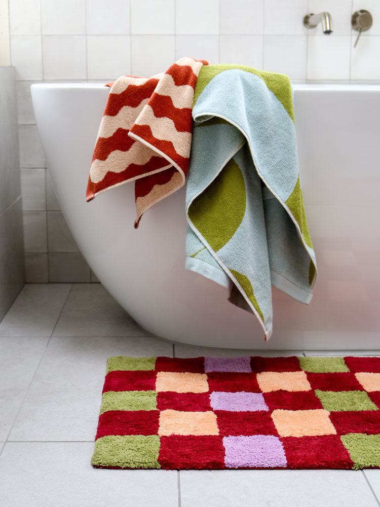 Winter Checkers Bath Mat  by Mosey Me