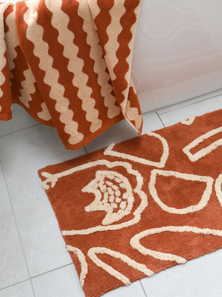 Outline Floral Bath Mat  by Mosey Me