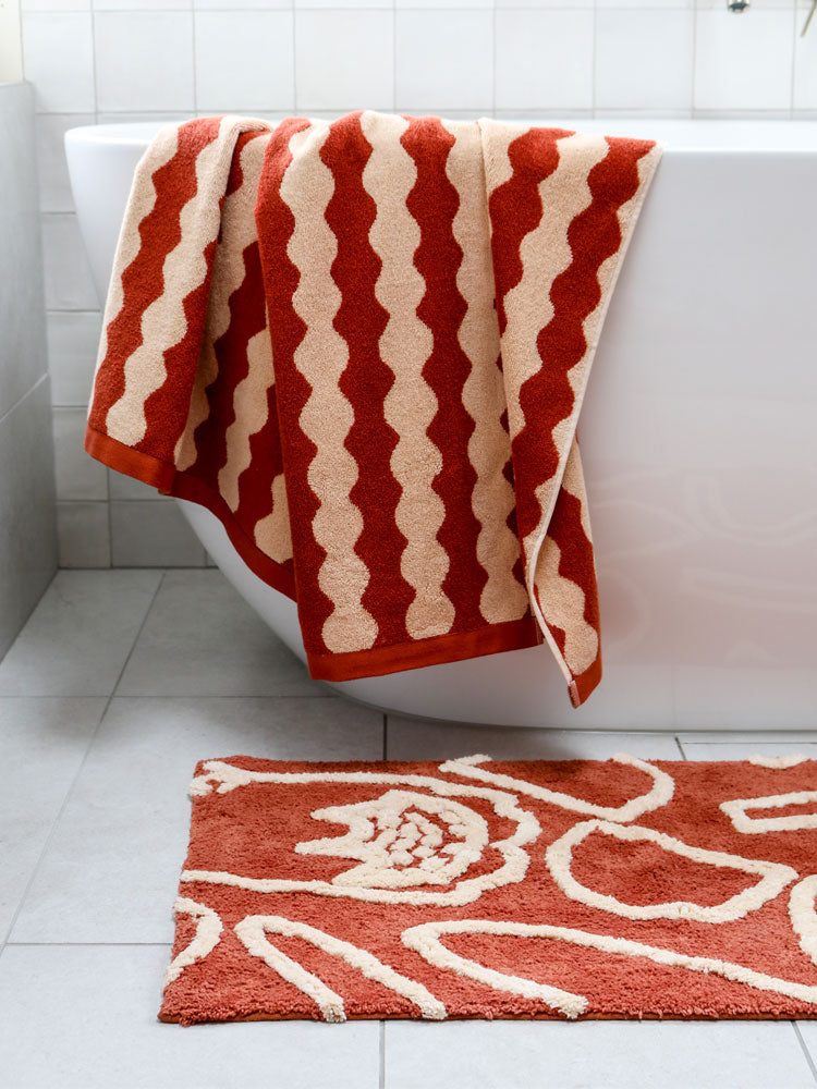 Outline Floral Bath Mat  by Mosey Me
