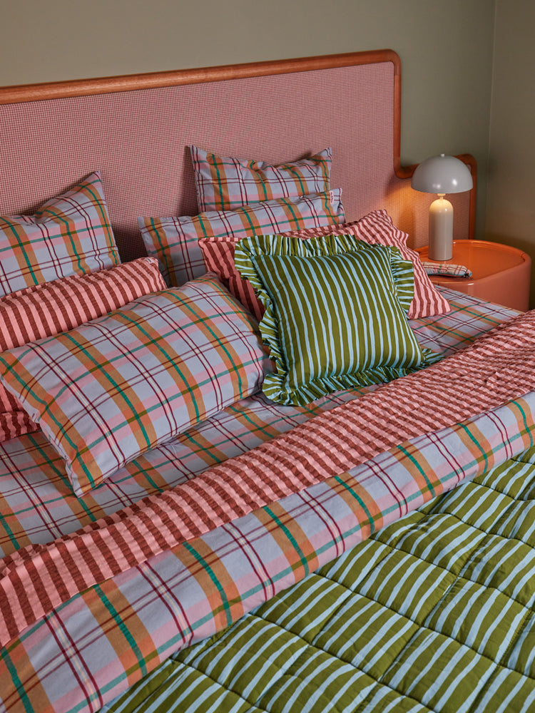 Confetti Plaid Euro Pillowcase Set