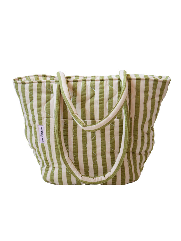 Seersucker Stripe Quilted Bag by Mosey Me
