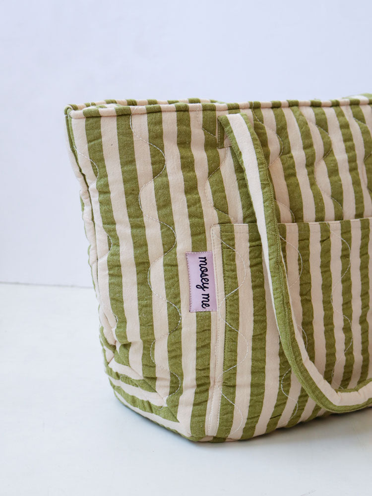 Seersucker Stripe Quilted Bag by Mosey Me