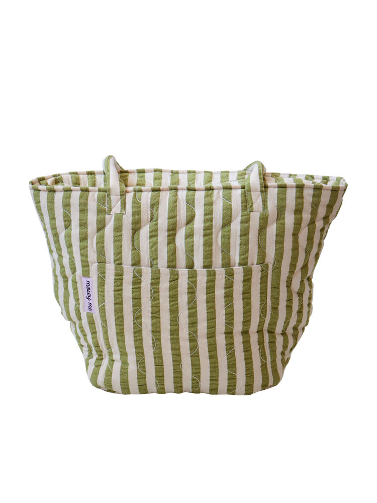 Seersucker Stripe Quilted Bag by Mosey Me