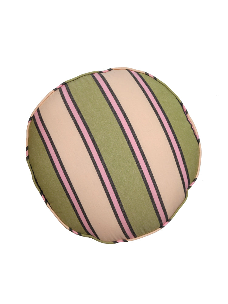 Carnival Stripe Round Cushion by Mosey Me