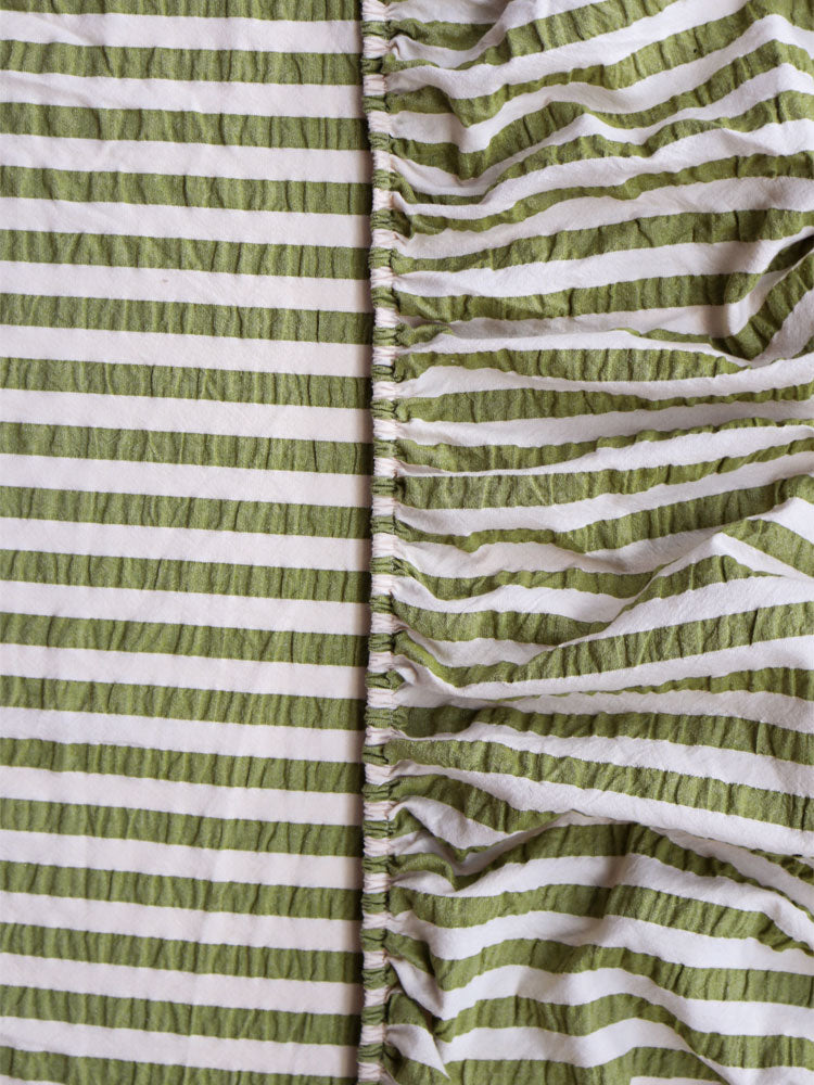 Seersucker Stripe Fitted Sheet by Mosey Me