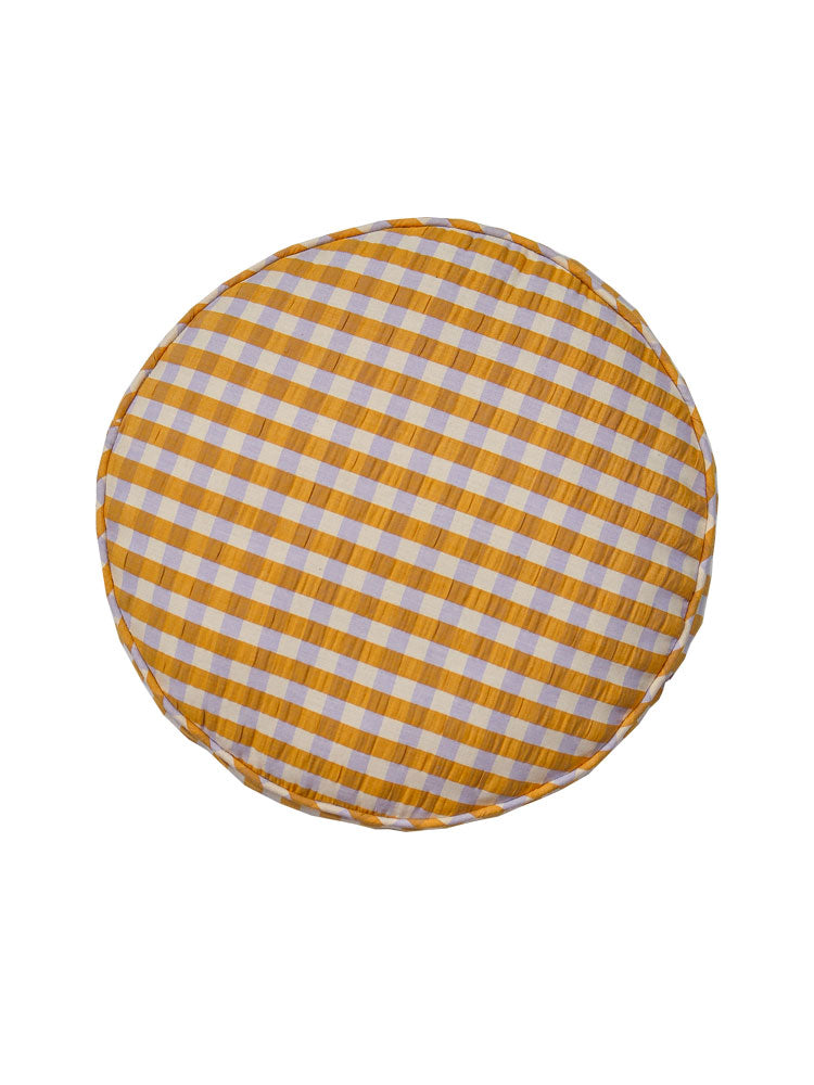 Seersucker Round Cushion  by Mosey Me
