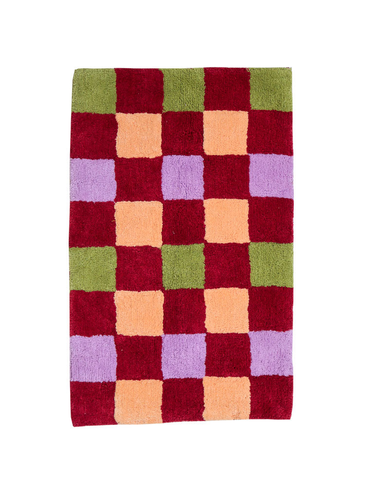 Winter Checkers Bath Mat by Mosey Me