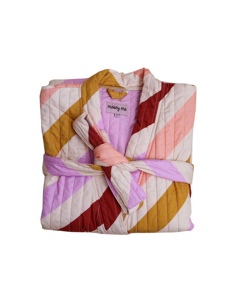 Crimson Maypole Quilted Robe  by Mosey Me