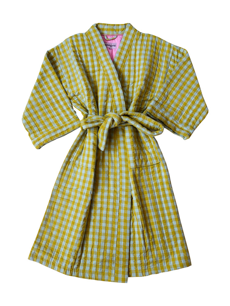 Citrus Seersucker Quilted Robe  by Mosey Me