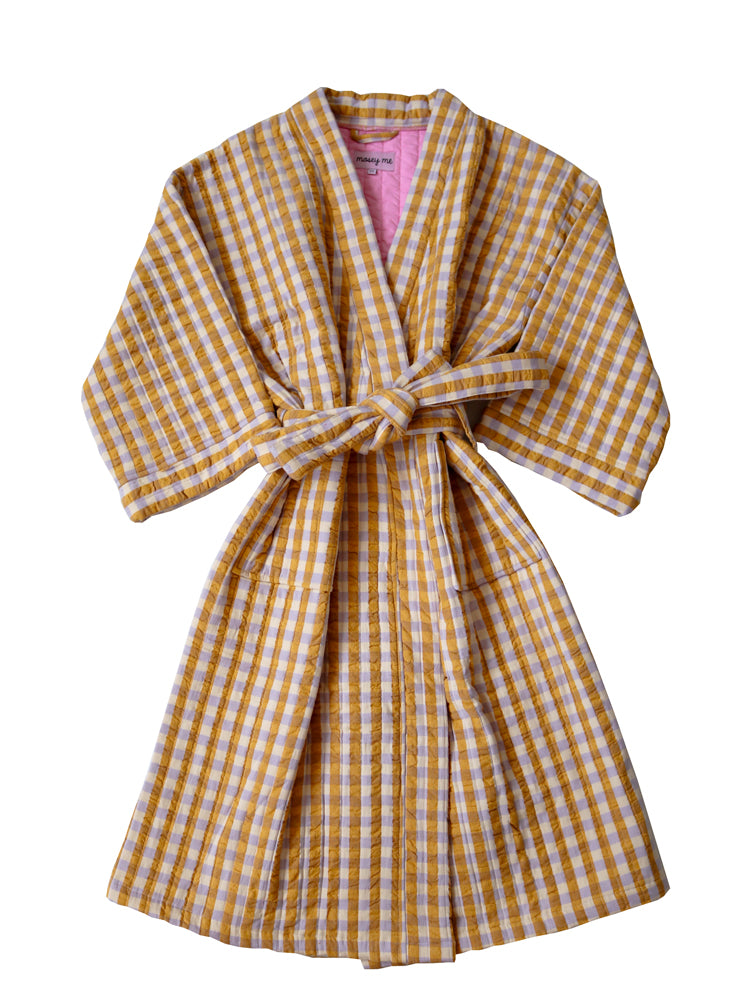 Mango Seersucker Quilted Robe