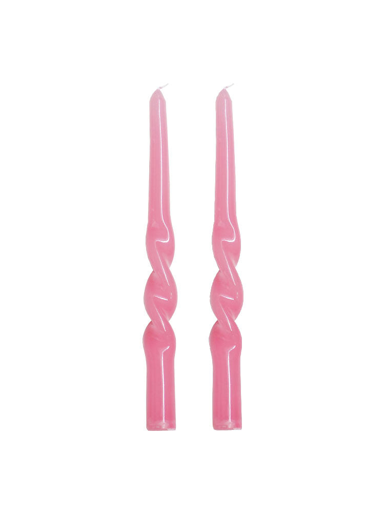 Twisted Dinner Candle Set of 2 - Pink by Mosey Me