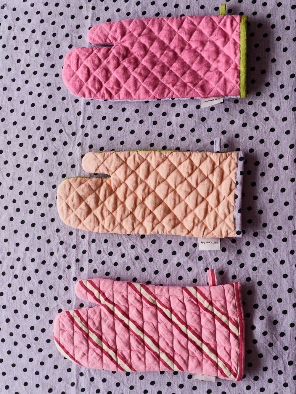 Mosey Me Pink Stripe Linen Oven Mitt