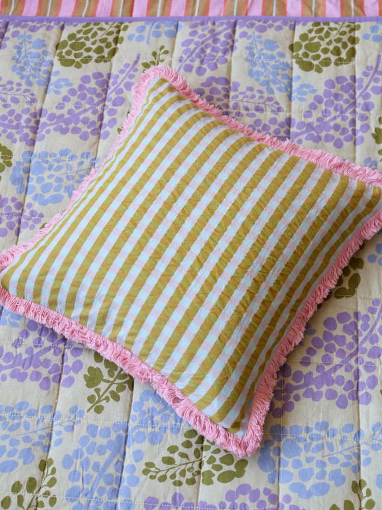Pink Quartz Seersucker Cushion