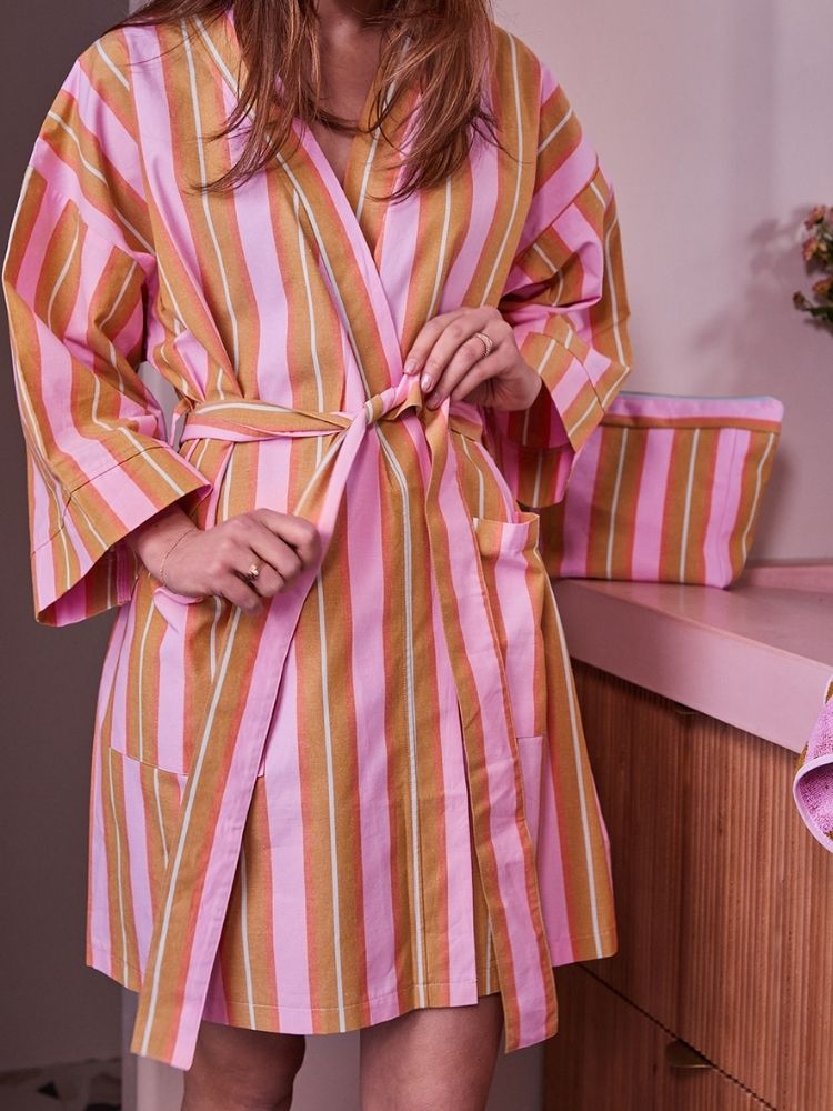 Sunrise Stripe Short Robe