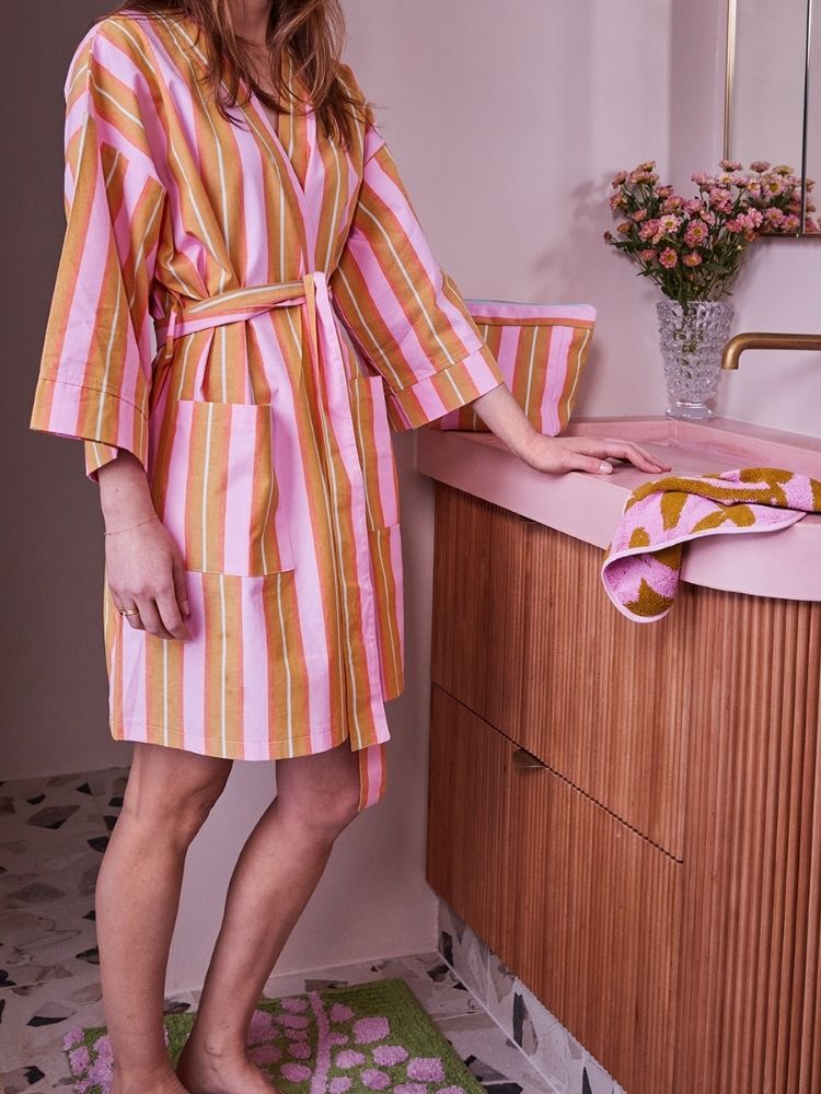 Sunrise Stripe Short Robe