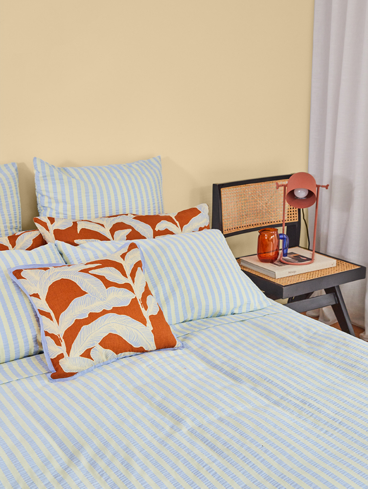 Butter Blue Seersucker Standard Pillowcase Set