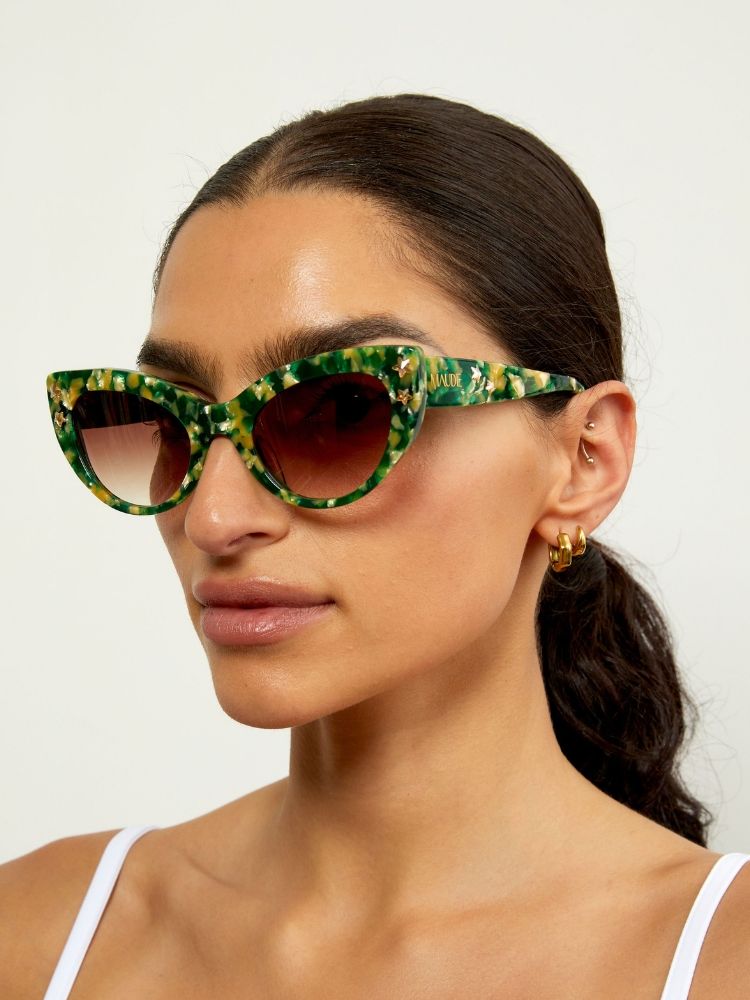 MAUDE X Mosey Me Ziggy Sunglasses in Emerald
