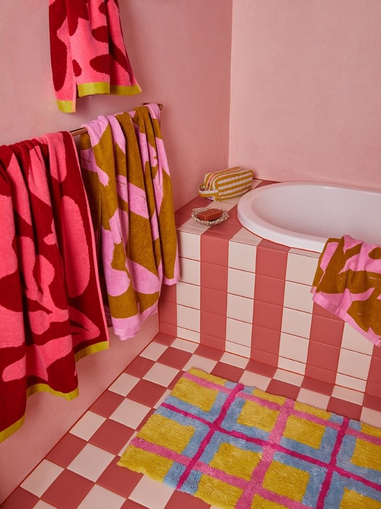 Pollen Plaid Bath Mat