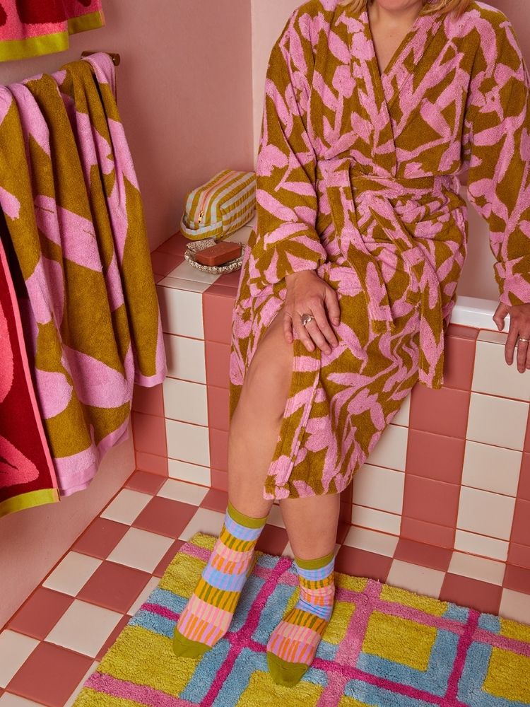 Pollen Plaid Bath Mat