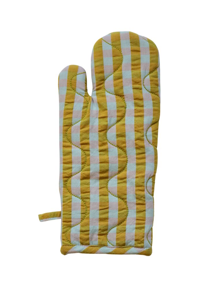 Pink Quartz Seersucker Oven Mitt
