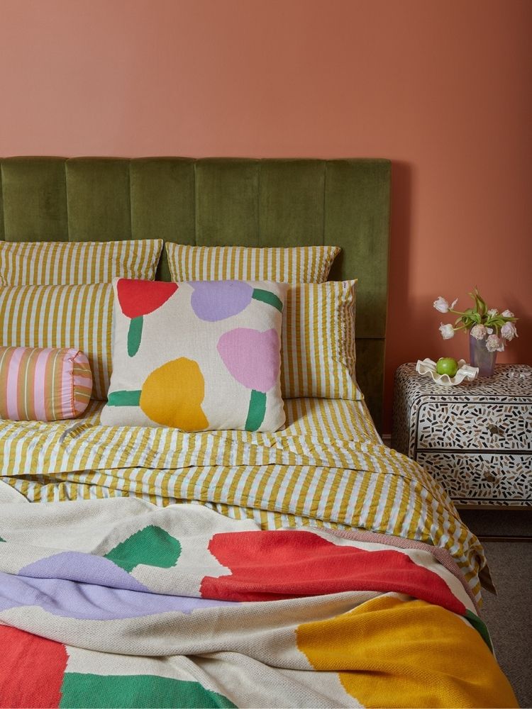 Forget Me Not Knitted Cushion