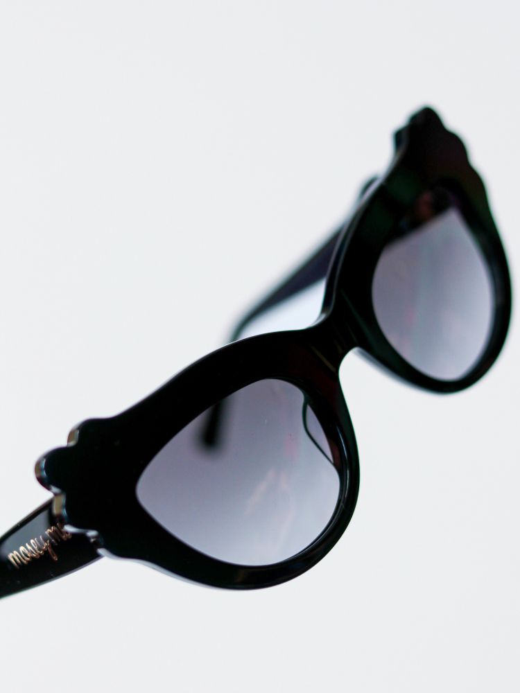 MAUDE X Mosey Me Posy Sunglasses in Black