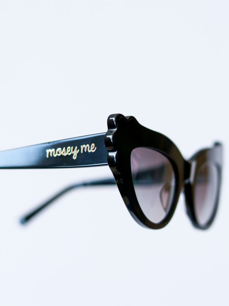 MAUDE X Mosey Me Posy Sunglasses in Black