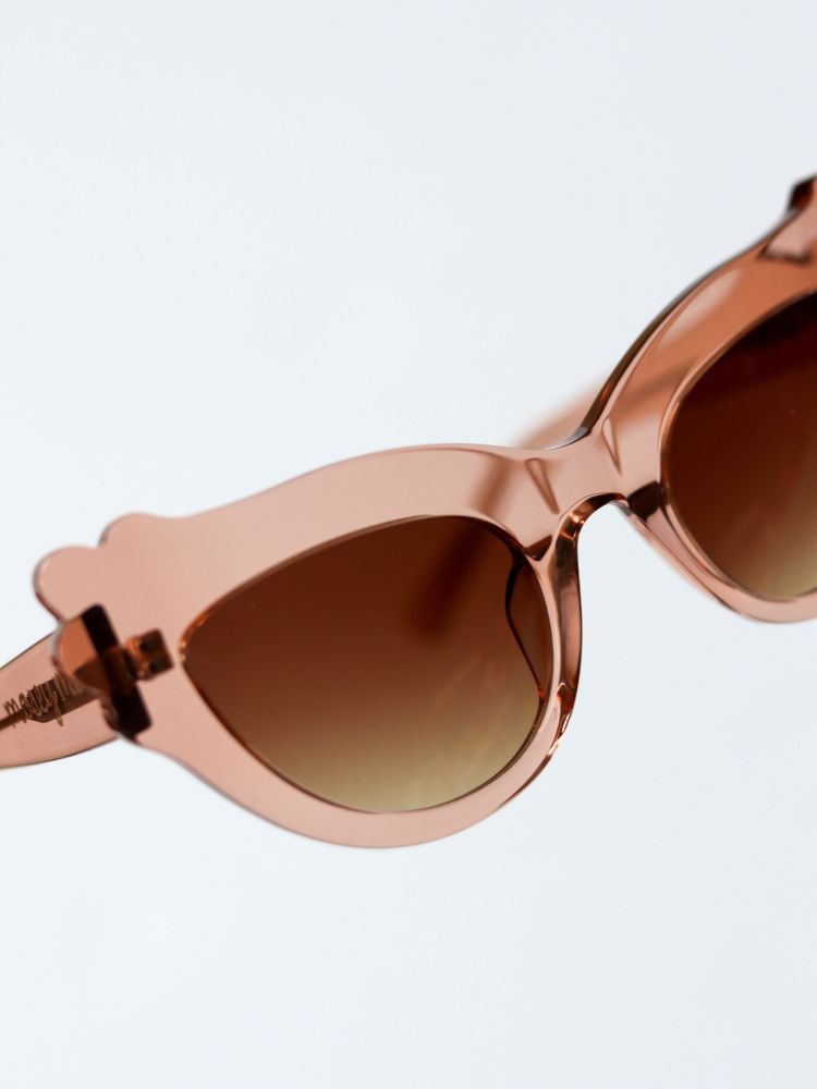 MAUDE X Mosey Me Posy Sunglasses in Nude