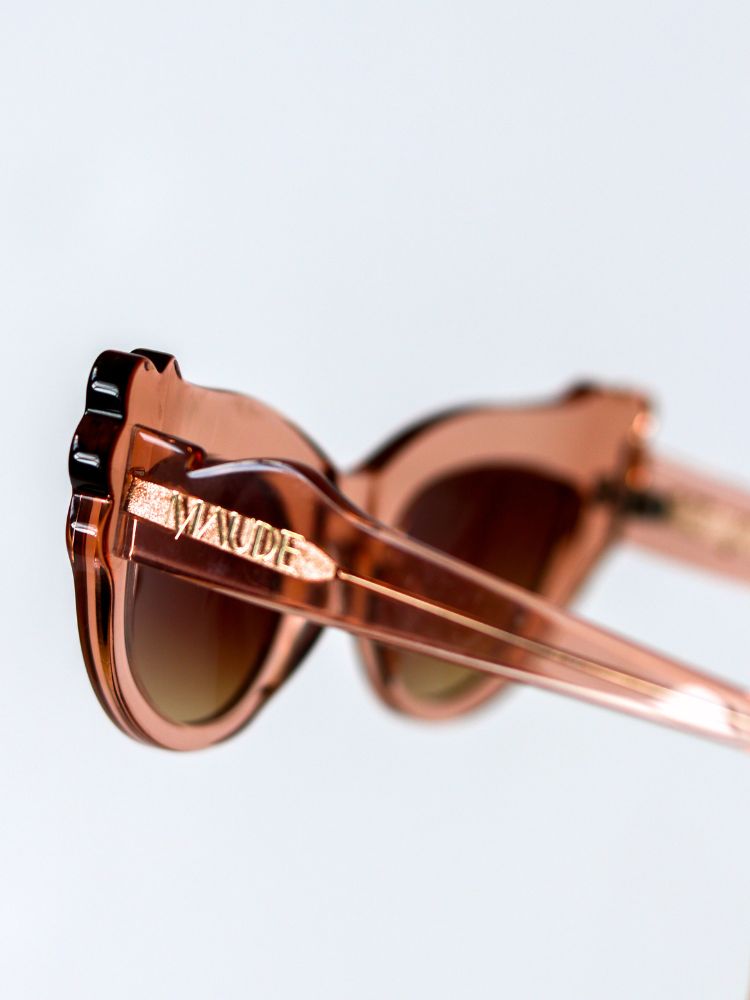 MAUDE X Mosey Me Posy Sunglasses in Nude
