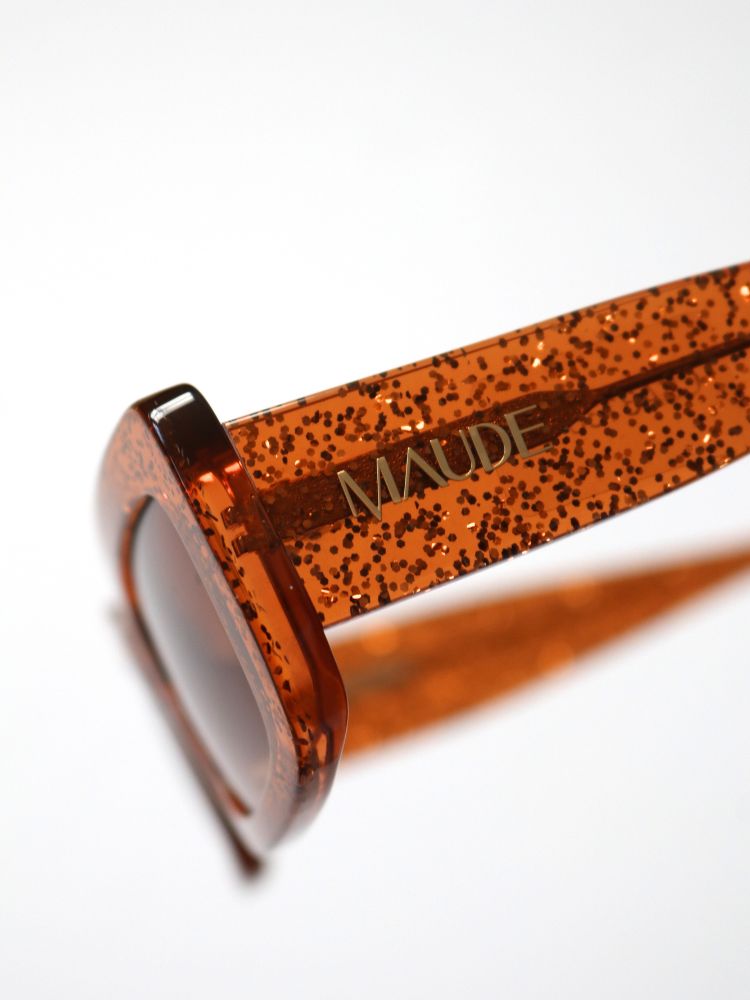 MAUDE X Mosey Me Bella Sunglasses in Bronze Glitter