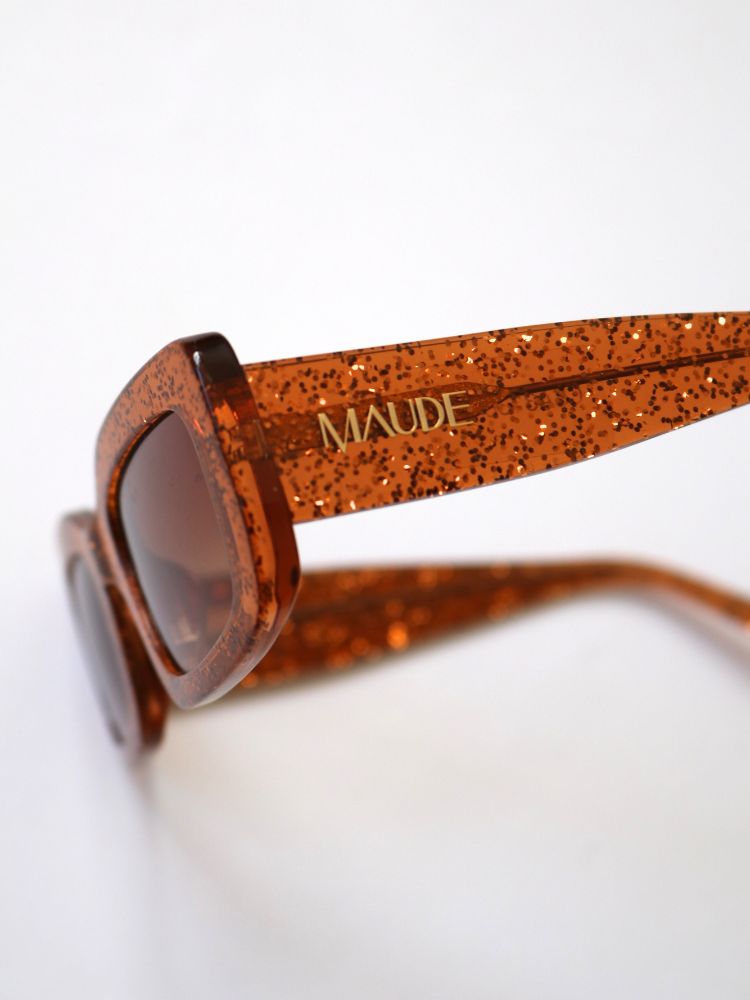 MAUDE X Mosey Me Bella Sunglasses in Bronze Glitter