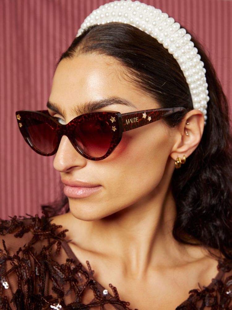 MAUDE X Mosey Me Ziggy Sunglasses in Tortoise