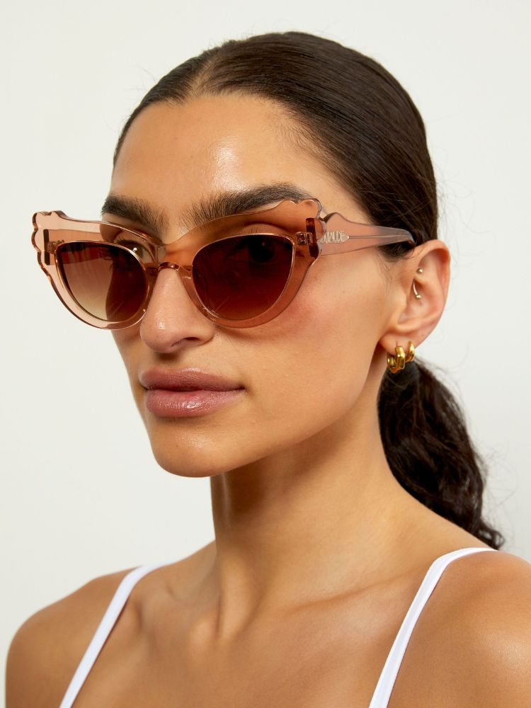 MAUDE X Mosey Me Posy Sunglasses in Nude
