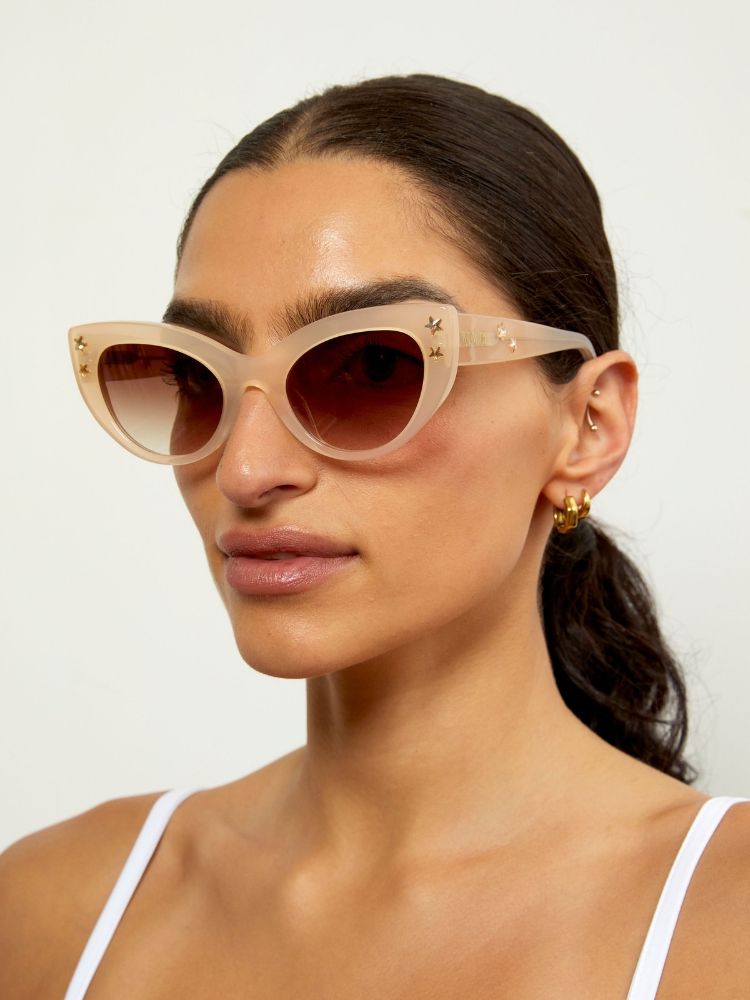 MAUDE X Mosey Me Ziggy Sunglasses in Milk